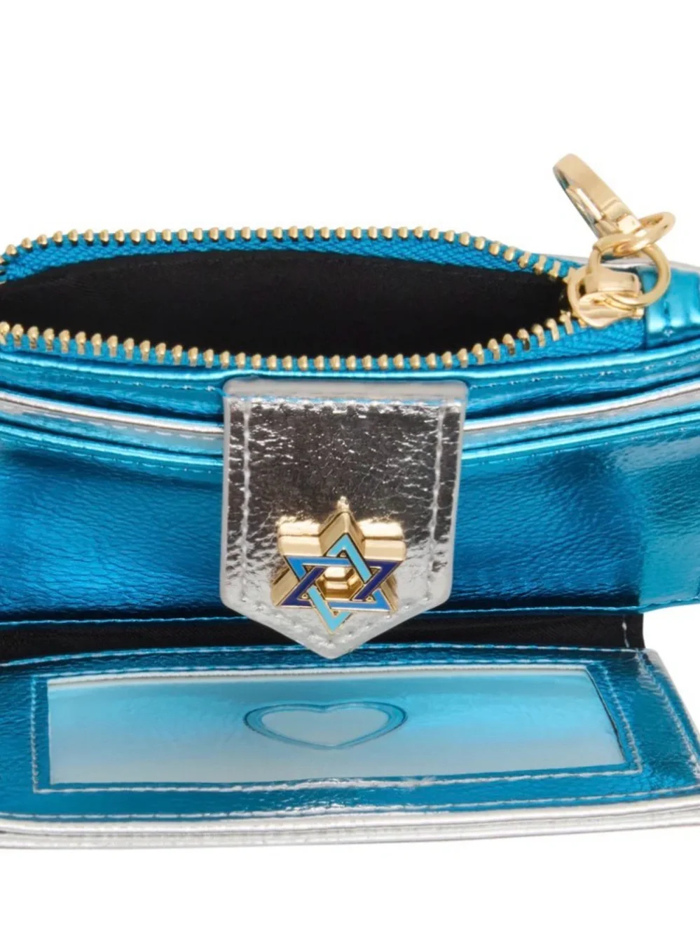 Brand New Betsey Johnson Mazel Tov Bifold Wallet Blue
